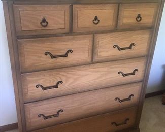 Vintage wooden tall boy dresser (low dresser with mirror also available).