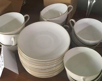 Set of 12 china tea cups and saucers