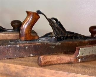 Vintage wooden hand plane carpenters tools