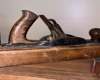 Vintage wooden hand plane carpenters tools