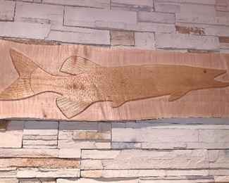 1 of 6 Handmade wooden fish carvings