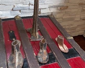 Cast iron Cobbler stand and shoe forms