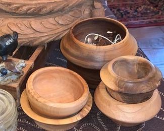 Handmade small wooden bowls