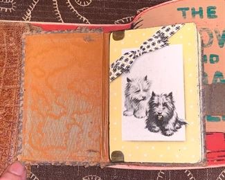 Vintage cards in leather case