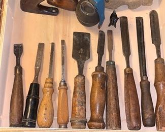 Vintage wood carving tools