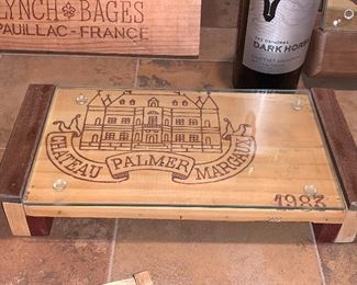 Handmade tray made from vintage wine barrel
