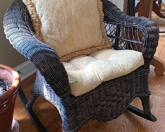Vintage wicker rocker -say that 10 times