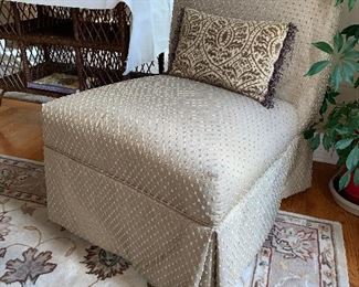 2 of 3 matching upholstered Parson's chairs