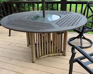 Handmade large, round patio table