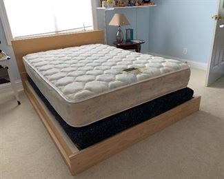 Queen platform bed and queen mattress