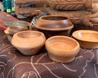 Small handmade wooden bowls