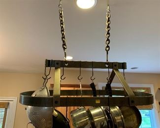 Wrought iron hanging pot rack