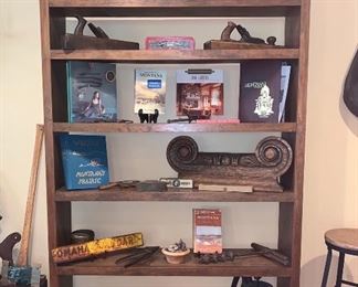 Large handmade wooden shelving unit