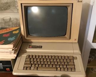 Apple II computer with manuals. 