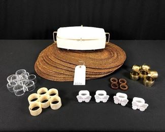 Placemats, Napkin Rings, and Bread Warmer https://ctbids.com/#!/description/share/165465