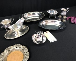 Sterling Salt & Pepper Shakers and Silver Plated Serving Pieces https://ctbids.com/#!/description/share/165491