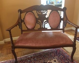 Victoria sette or love seat -- beautiful wood.  