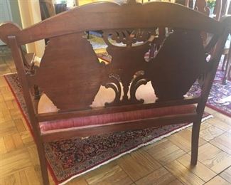 Back side of the Victorian settee.