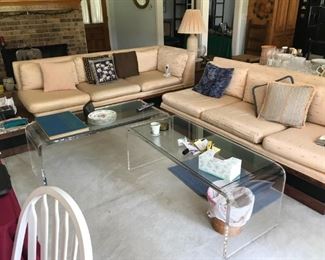 Vintage furniture, Vintage sofas, custom plexi glass coffee tables