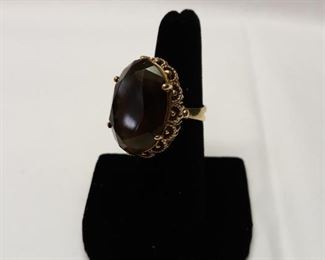 14K gold large stone ring
