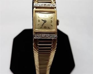 14K gold diamond Geneva watch