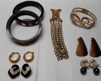 Gold toned black costume jewelry