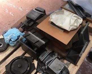 Tools III Rotary vices rotary table indexing head tail stock Bridgeport right angle holder angle plate milling cutters