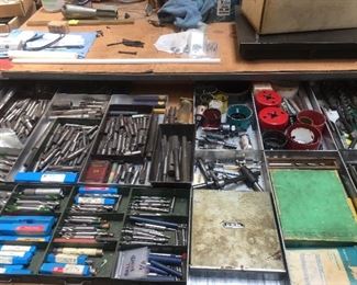Incredible collection of the BEST drill bits, tools and wonderment inside the Flat File. Tools collected over decades.