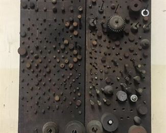 Folk art wooden spools