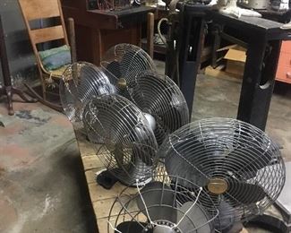 Vintage Fans, carts, vintage furniture