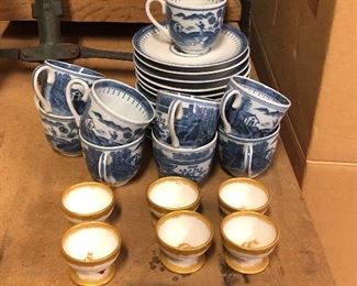 Blue and White Japanese Dishes Childrens Miniatures Doll house dishes