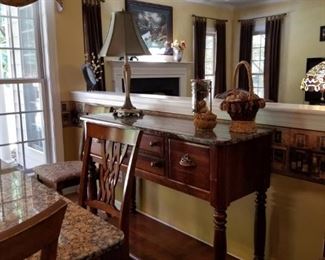 Beautiful Granite Top Table and Sideboard. Will be priced as a set and separately.