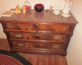 Marble Top Mahogany Chest of Drawers