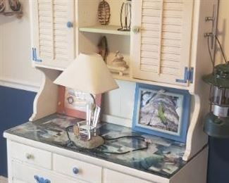 ethan allen custom painted hutch