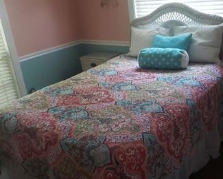 full bed w/ wicker headboard
