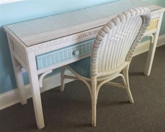 wicker table and chair