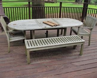 Teak patio set