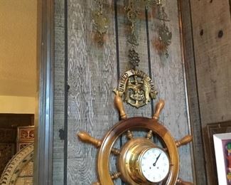 Schultz barometer in ship wheel