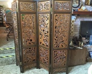  oriental carved screen