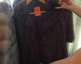 Brown short mink jacket