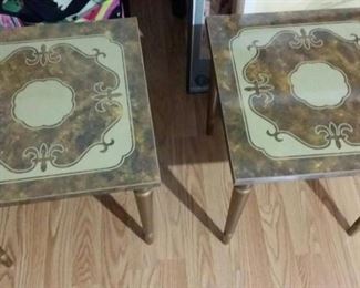tbs pair fleur de lis tables