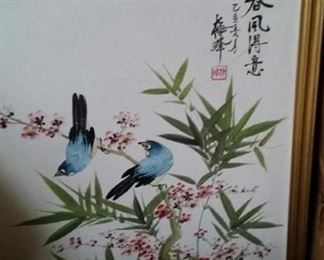 tbs chinese blue bird watercolor