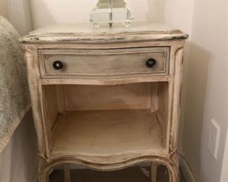 Vintage hand carved, dovetailed drawer bedside table.