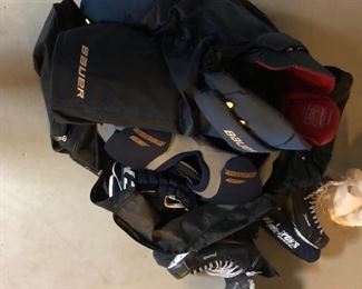 Hockey equipment/bag.skates.