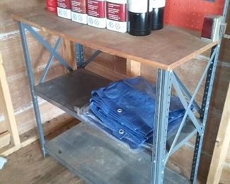 Camping Fuel, Tarps, and Small Bench