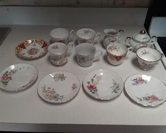 Various China Teacups and Saucers