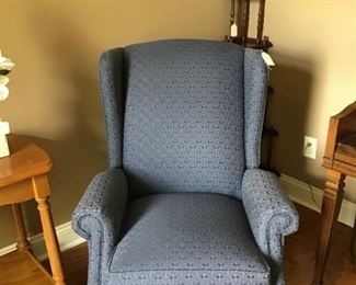 Set of two matching wing back chairs