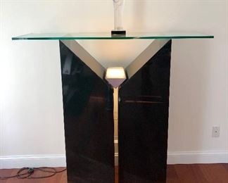 Roche Bobois Lighted Black Lacquer Console