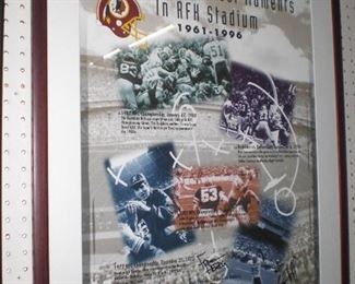 Redskins greatest moments  in RFK Stadium 1961-1996 autographed by Sonny Jorgenson & Sam Huff 