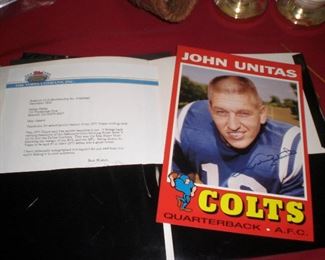 5 Topps Stadium Club 1971 signed John Unitas Jumbo cards with COA's